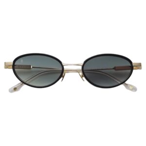 sunglasses bali women oval shape black-gold mixed frame gradient grey lenses uv protection