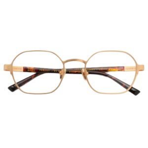 eyeglasses gast unisex polygonal shape matte gold metallic frame
