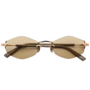 sunglasses gast unisex geometric shape gold metallic griff frame olive lenses uv protection antireflective coating