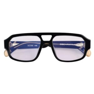 sunglasses oscar and frank unisex aviator shape black acetate purple photochromic lenses by essilor antireflective coating uv protection