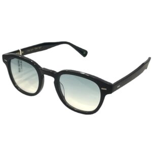 sunglasses touch unisex round shape black acetate gradient green lenses uv protection