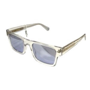 sunglasses touch men square shape transparent acetate blue lenses uv protection