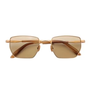 sunglasses gast geometrical shape unisex matte gold metallic frame honey brown lenses antireflective coating uv protection