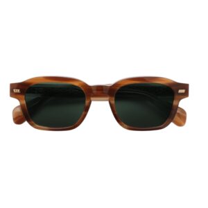 sunglasses gast unisex square shape brown (honey) acetate green lenses antireflective coating uv protection