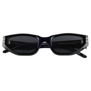 sunglasses oscar and frank women butterfly shape black acetate grey lenses antireflective coating essilor uv protection