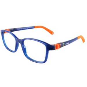 eyeglasses playmobil kids square shape blue plastic frame orange details