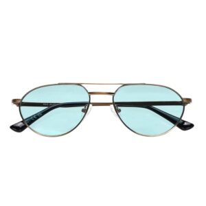 sunglasses johnocera unisex aviator shape bronze metallic frame aqua lenses uv protection