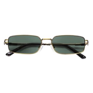 sunglasses johnocera unisex rectangular shape bronze metallic frame green lenses uv protection