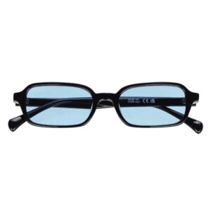 sunglasses johnocera unisex rectangular shape black acetate aqua lenses uv protection