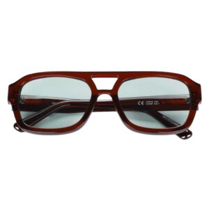 sunglasses johnocera unisex aviator shape burgundy acetate green lenses uv protection