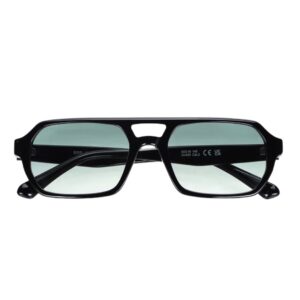 sunglasses johnocera men aviator shape black acetate gradient green lenses uv protection