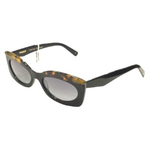 sunglasses touch women cat eye shape black acetate brown havana details gradient grey lenses uv protection