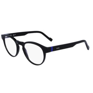 eyeglasses men zeiss round shape black acetate blue details
