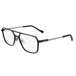 eyeglasses zeiss men square shape double bridge matte black metallic frame