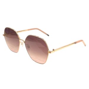 sunglasses mila zb women geometrical shape gold metallic frame gradient brown lenses uv protection