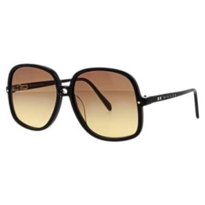 Sunglasses mila zb women oversized geometrical shape black acetate gradient brown lenses uv protection
