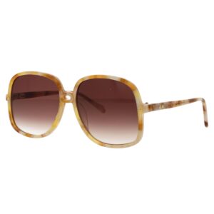 sunglasses mila zb women oversized geometrical shape beige tortoise shell acetate gradient brown lenses uv protection