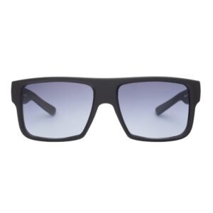 sunglasses suns good men square shape matte black plastic frame Fading smoke to light blue lenses uv protection