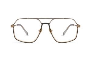 Unisex γυαλιά οράσεως KREUZBERGKINDER BRUSHED BRUNEN KBOP0750 χρυσά με μαύρες λεπτομέρειες